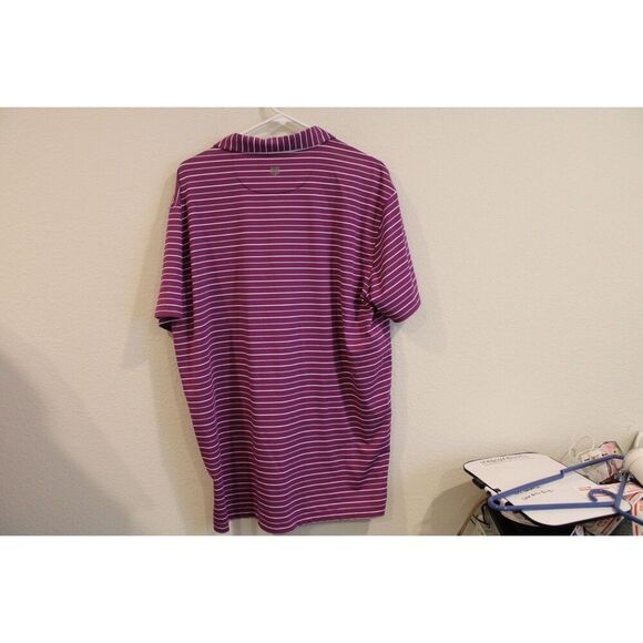 Rule 18 Bobby Jones purple and while strip golf polo shirt size xlarge - Picture 4 of 6